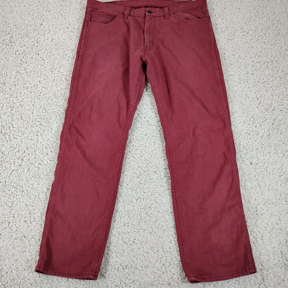 Levis Jeans Mens 36x32 Red 541 Straight Stretch Denim Western Cowboy Workwear